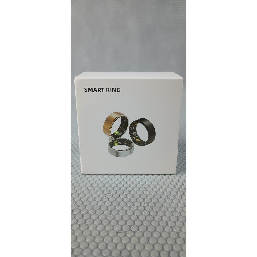 Smart Health Fitness Tracker Ring Black Stainless Steel IP68 Waterproof Size 8